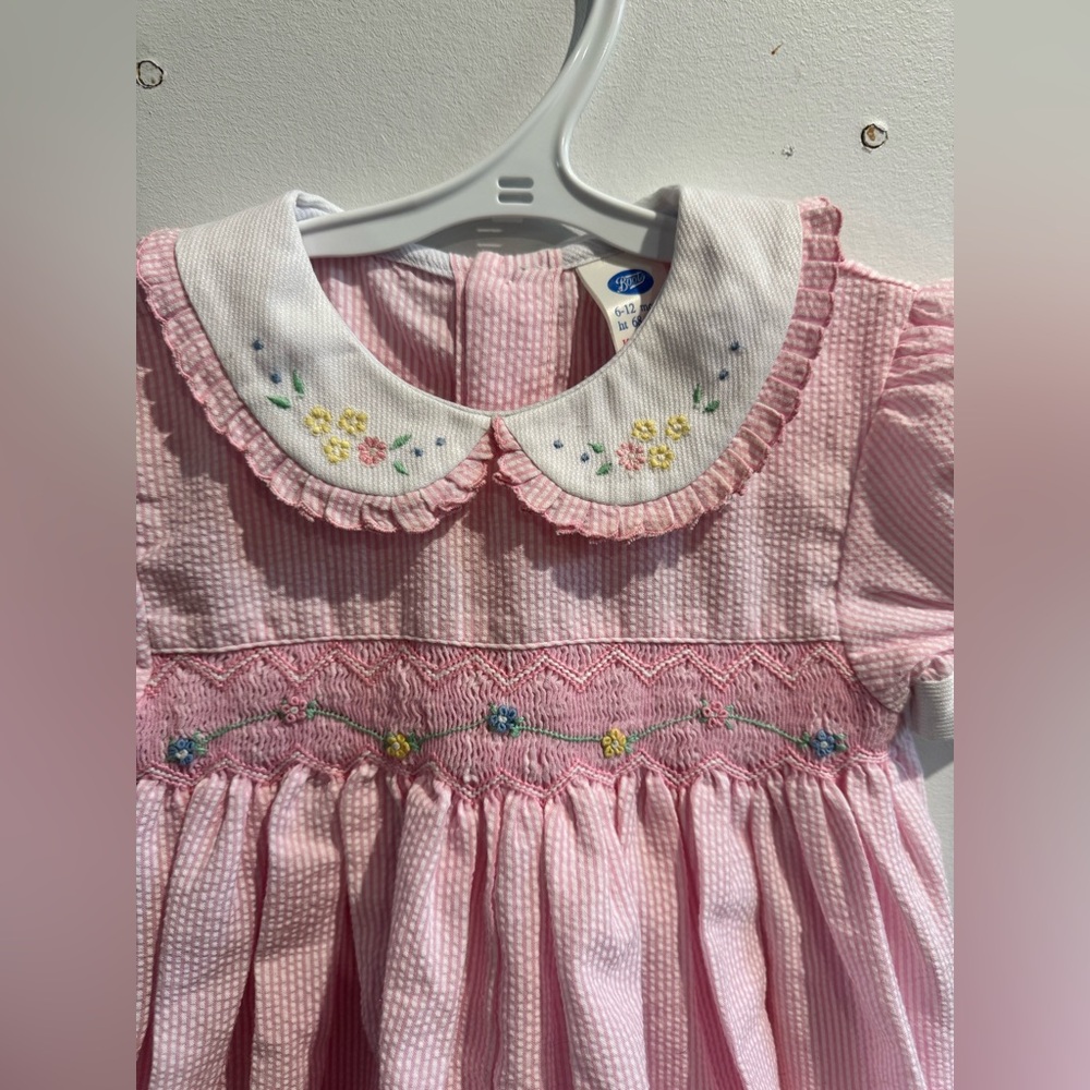 Vintage smocked bubble romper